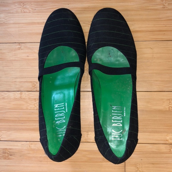 Luc Berjen• Kitten Heeled Pinstriped Loafers - Picture 4 of 11